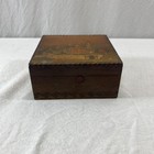 Vintage Russian Wood Carved Trinket Box Hand Painted   Size 4   x4   x2    Tall