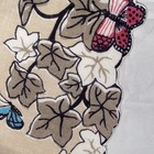 Round Vintage Ladies Beige Hankie Handkerchief 12 In Blue And  Berry Butterflies