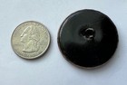 Large Antique Brass Picture Button W tinted Back Liner  scaramouche  1-7 16  017