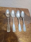 4 Antique  brazil Silver  Fiddle Pattern Spoons Monogrammed Fast Ship From Ca