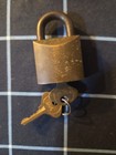 Vintage Small Wwii Hurd Brass Padlock Lock W  2 Original Brass Hurd Key 
