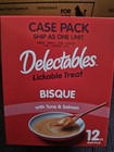 Case Of 8 Boxes Hartz Delectables Bisque Lickable Wet Cat Treat Tuna   Salmon