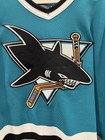 Vtg 90 s Ccm San Jose Sharks Nhl Hockey Jersey Rare Adult Sz Large Euc 