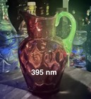 Victorian Cranberry Glass Pitcher W  Uranium  Handle Uv Glow 7 1 4   read