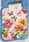 Set Of 2 Same Printed Jumbo Pot Holders 7 x8   Colorful Flowers   Butterflies am