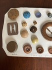 Mixed Button Lot Vintage Wooden