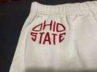 The Ohio State Univ Vintage 30s 40s Swimteam Suit Tanw red Embroidered Logo Euc