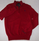 Nwt Polo Ralph Lauren Textured Mesh Deep Red Half-zip Sweater Men s L Navy Pony