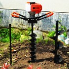 71cc 52cc Post Hole Digger Gas Powered Earth Auger Borer Ground 4  6  8  Bits