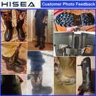 Hisea Men Hunting Boots Adjustable Calf Waterproof Rain Boot Mud Working Farming