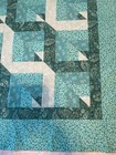 Quilt Top-teal Green blue-52    X 62     Bed  Lap  Table  Decor Pieced  U s a 