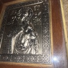 Greek Orthodox Silver Icon Our Lady Of Perpetual Help Virgin Mary Wood Framed