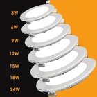 1-40 Pcs 9w 12w 15w 18w 24w Led Recessed Ceiling Panel Down Lights Lamp Fixture