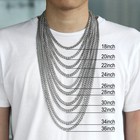 3-11mm Silver gold Plated Stainless Steel Cuban Link Necklace Chain Choker 16-24