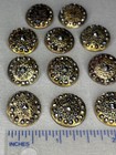 Antique Victorian Waistcoat Buttons With Cut Steel And Brass - Set Of 11- 10 16   