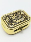 Elegant Luxurious 24k Gold And Steel Rectangular Pill Box Pill Case For Purse