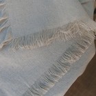 54  X 54  Natural Rustic Table Cover Linen Square Fabric Sheet Fringed Edges