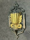 Vintage Cast Iron Match Safe Urn Safety Match Wall Hanging Holder  