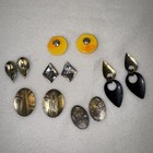 Vintage Pierced Earrings Lot - 8 Pairs Retro Colorful Costume Jewelry 90 s