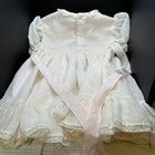 Vtg Girls  3t  Pastel Pink Lace Dress  Pink Lining  Ruffles  Made By Nannette