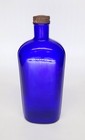 Vintage Blue Glass Medicine Bottle country Living farmhouse Decor