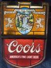 Vintage Coors Beer Sign Faux Stained Glass Rocky Mountain Spring Water Lighted