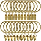 20 Pack Metal Curtain Rings With Clips 1 5 Inch Gold Hooks For Hanging Drapery