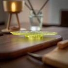 Imperial Glass Beaded Block Square 8  Plate Uranium Vaseline Glass