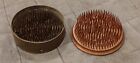 Lot 2 Vintage Heavy Round Metal Frog Flower Floral Display Spikey 3  See Pics