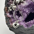 Brighton Cafe Au Lait Anklet Silver Plated Heart Cross Charm Adjustable 8 9 In