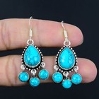 Santa Rosa Turquoise Gemstone Handmade 925 Sterling Silver Jewelry Earring 1 85 