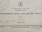 Vintage 1942 Massachusetts Robinson   Quicks Hole Nautical Chart Map - 22    X 26   