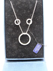 Sterling Silver Necklace   Earrings Set Open Circle Cubic Zirconia Gift Box
