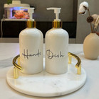 2pcs Rustproof Soap Dispenser Set Hand Soap Dispenser   Dish With Tray Pump Foam