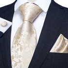 Mens Paisley Tie Sets Silk Jacquard Woven Floral Necktie And Pocket Square Cuffl
