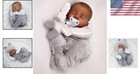 Black Reborn Baby Doll 18 Inch African American Boy Stuffed Doll Gift Set