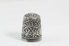 Antique Sterling Silver Rosette Knurled Thimble simons Brothers circa 1890s Sz 7