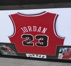 Framed Michael Jordan Signed Chicago Bulls Red Jersey  23 Autograph W  Coa
