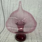 Vintage Blown Glass Cranberry Pink Pilgrim Jack In The Pulpit Vase 6 5 Inch