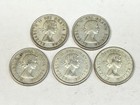 Lot Of 5 Canadian  80  Silver Quarters 25 Cent Coins 1960 s Queen Elizabeth Ii