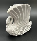 Royal Haeger Dove Grey Swan Fan Vase Planter 1940s Art Deco Mcm Rare Color Ex