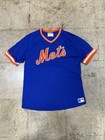 Vintage New York Mets Baseball Jersey Size Large Nylon Sand-knit Official Mlb