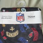 Vtg Nfl Throw Blanket 32 Team Helmets 30 X 40 Reverse Image Back