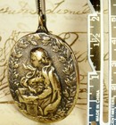 Antique Feast Of The Annunciation Saint Gabriel Blessed Virgin Mary Bronze Medal