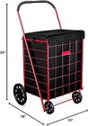 Folding Grocery Basket Cart Wheel Large Utility Laundry18 x15 x24  bag Only 