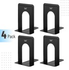 Mr  Pen- Book Ends  Black  4 Pack  Heavy Duty Metal Bookends For Shelves  Book H