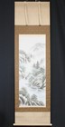 Vintage Japanese Hanging Scroll  ink Wash Landscape Art  By Syungetsu W box K561