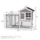 Wooden Chicken Coop Outdoor   Indoor Small Rabbit Hutch W  Run Grey