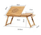 Bamboo Adjustable Laptop Tray Lap Desk Stand Foldable Bed Table W drawer