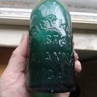 Henry Kuck 1878 Savannah Ga Deep Green Applied Blob Top Soda Bottle Nice Color 